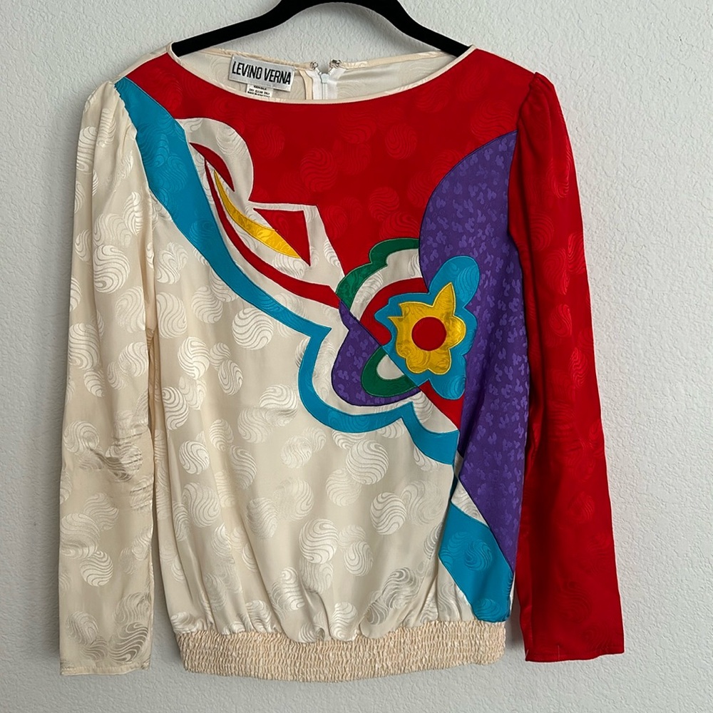 Gorgeous vintage Levino  Verna silk blouse 10